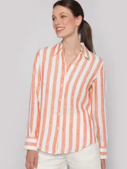 Vilagallo Camisa 100% Lino Rayas Espalda Estampada Sale