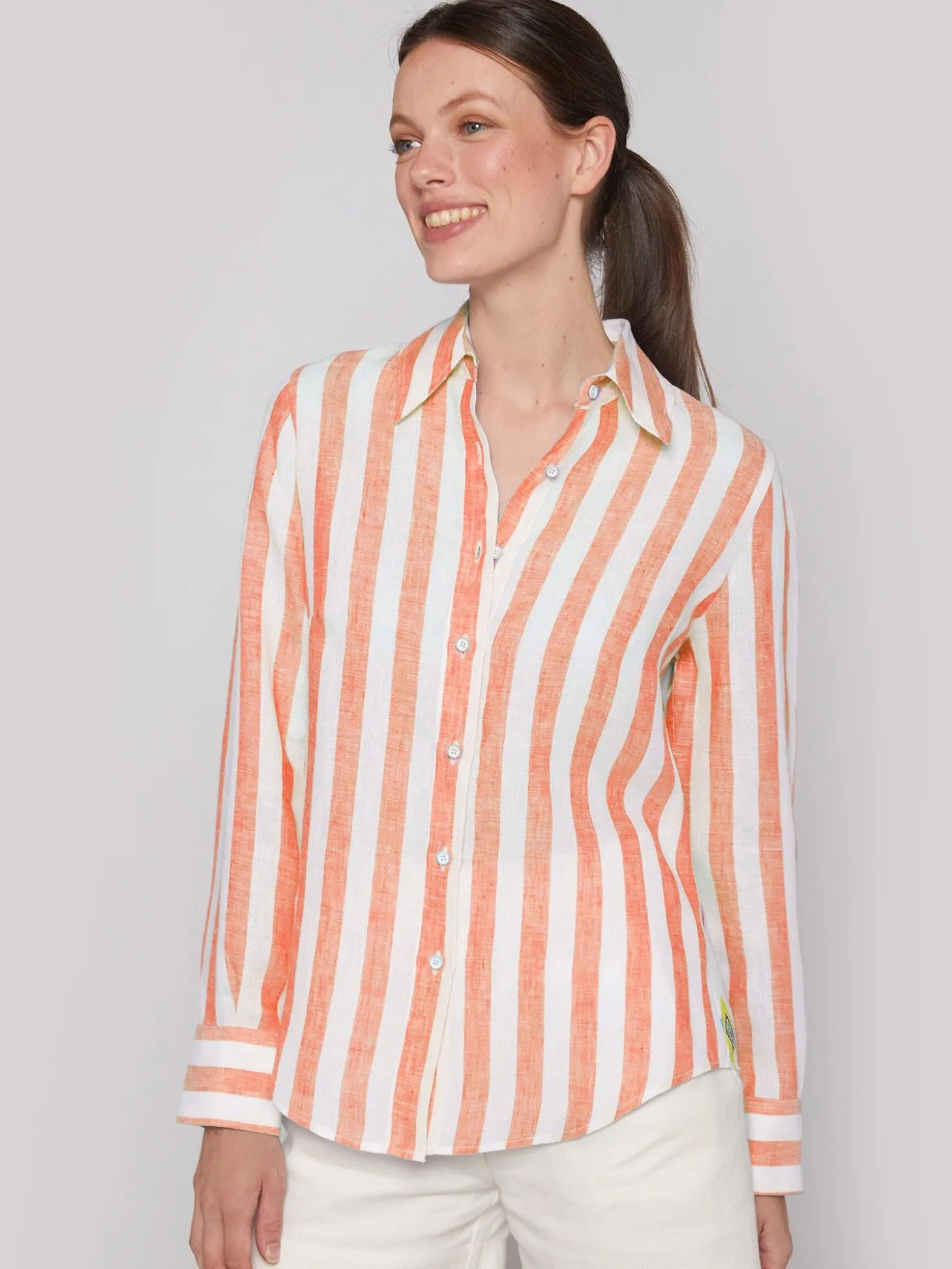 Vilagallo Camisa 100% Lino Rayas Espalda Estampada Sale