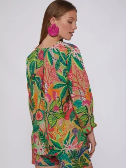 Vilagallo Camisa Ebba Tropical Print Voile Cheap