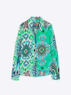 Vilagallo Camisa Estampado Navajo Turquesa Best Sale