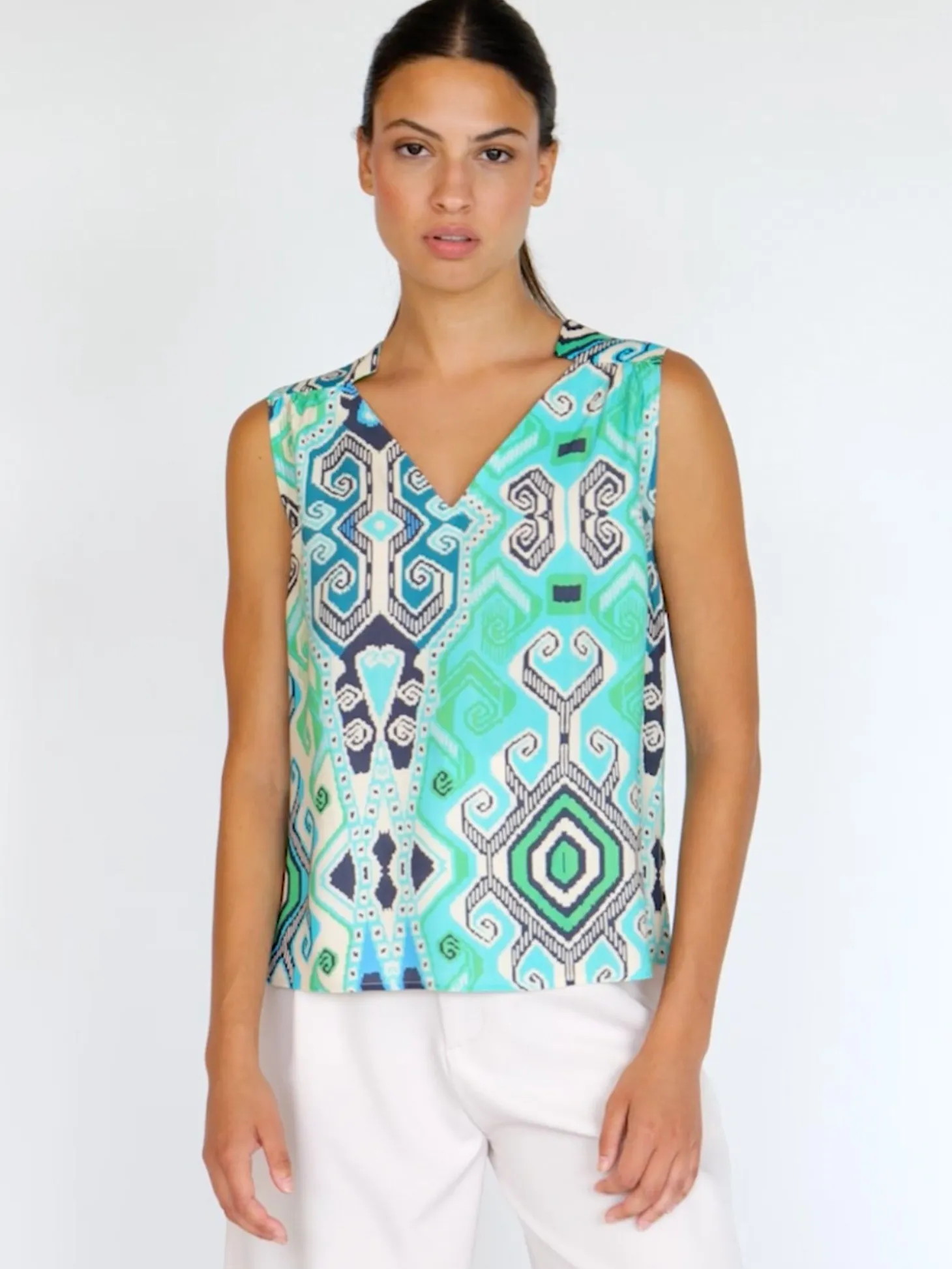 Vilagallo Camisa Estampado Navajo Turquesa Shop