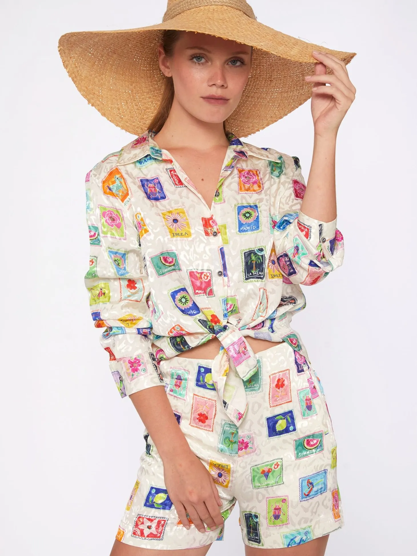 Vilagallo Camisa Estampado Sellos Jacquard Sale