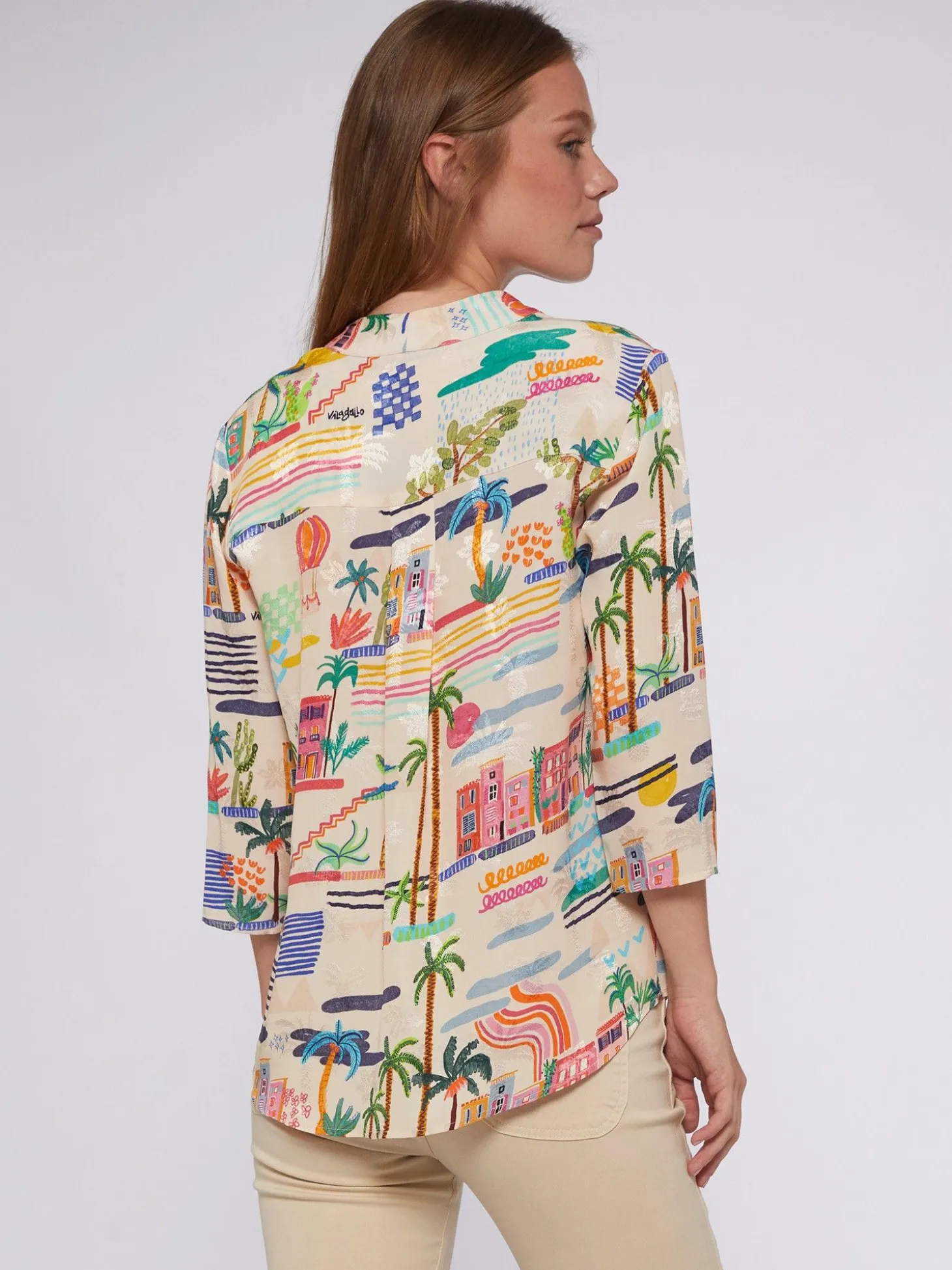 Vilagallo Camisa Fluida Estampado Villajoyosa Acuarela Outlet