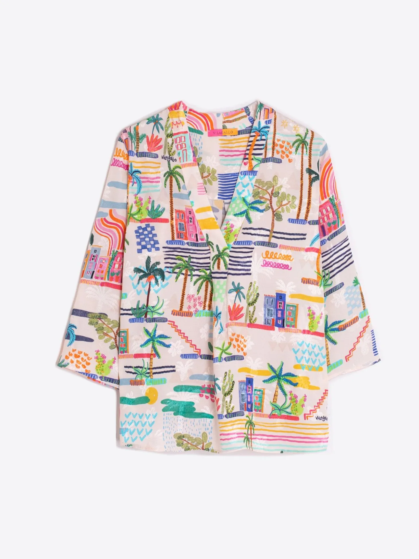 Vilagallo Camisa Fluida Estampado Villajoyosa Acuarela Outlet