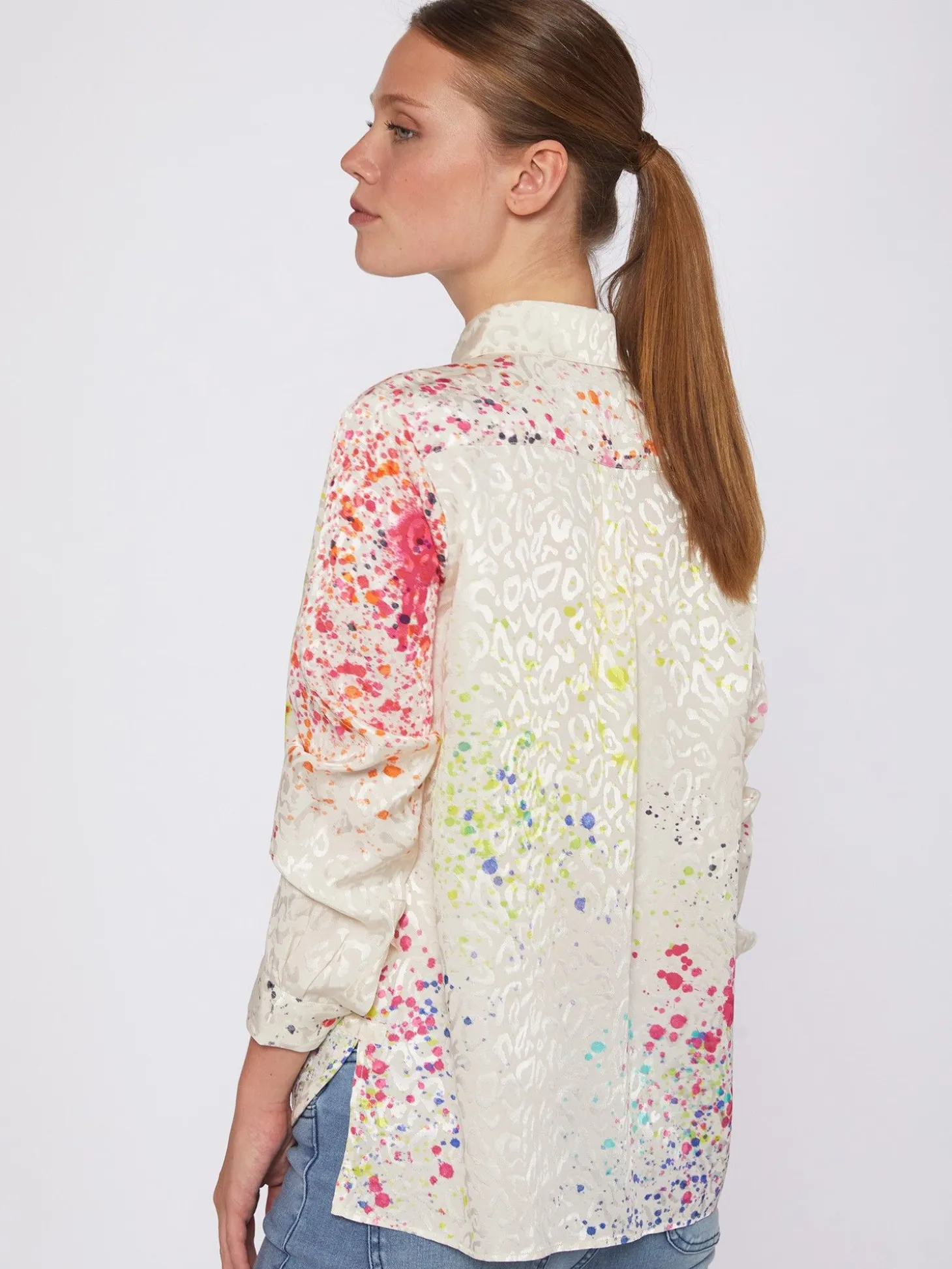 Vilagallo Camisa Fluida Jacquard Estampado Arte Online