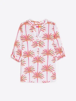 Vilagallo Camisa Francina Pink Palm Tree Print Flash Sale