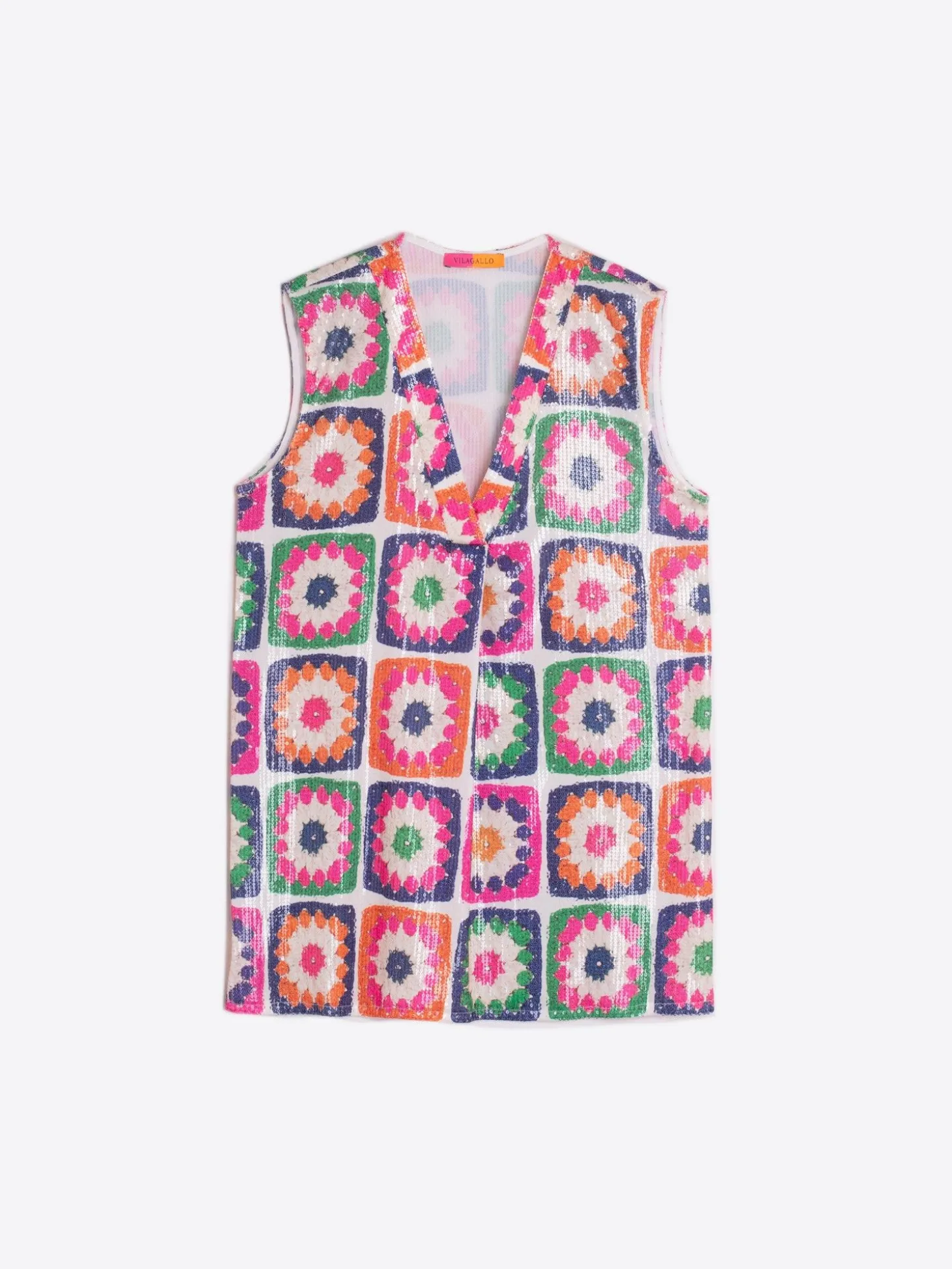 Vilagallo Camisa Lentejuelas Crochet New