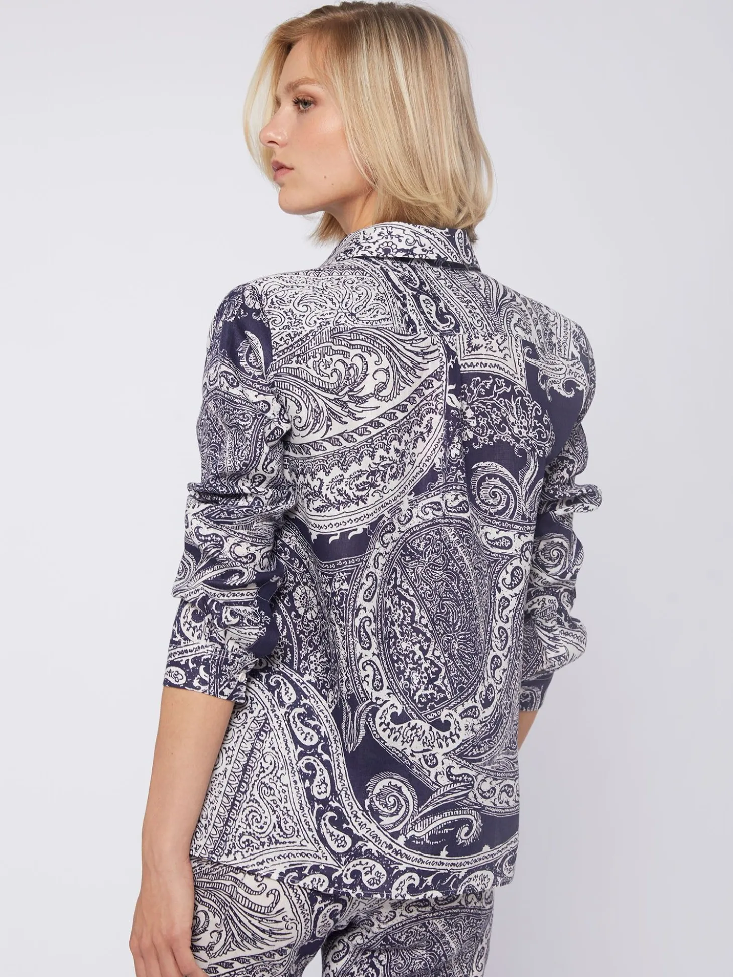 Vilagallo Camisa Lino Estampado Paisley Online