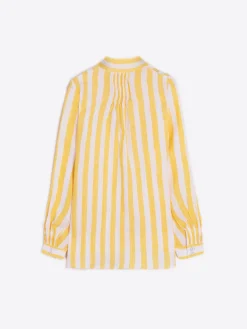 Vilagallo Camisa Lino Rayas Amarillas Hot