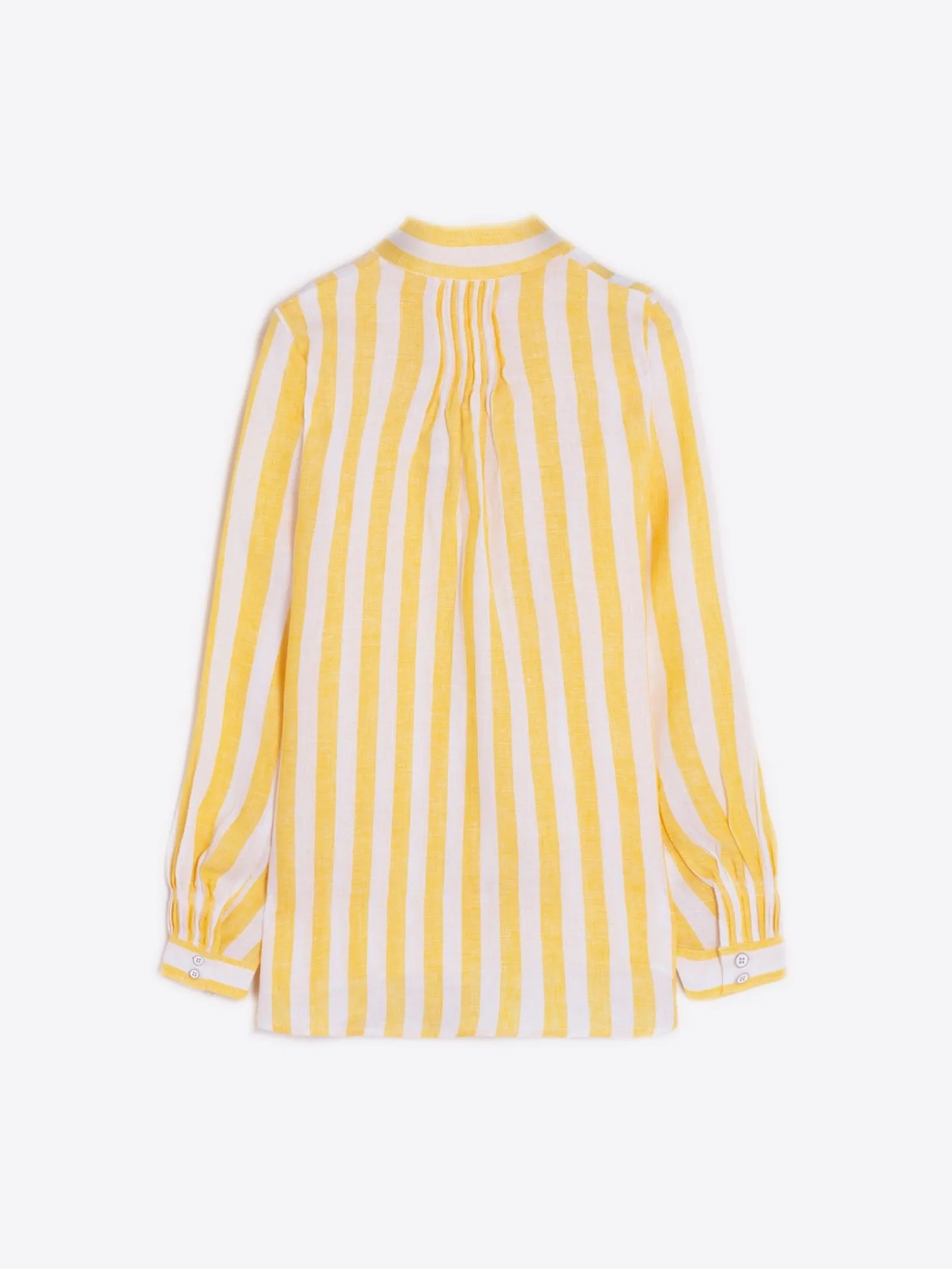 Vilagallo Camisa Lino Rayas Amarillas Hot