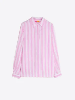 Vilagallo Camisa Lino Rayas Rosas Fashion