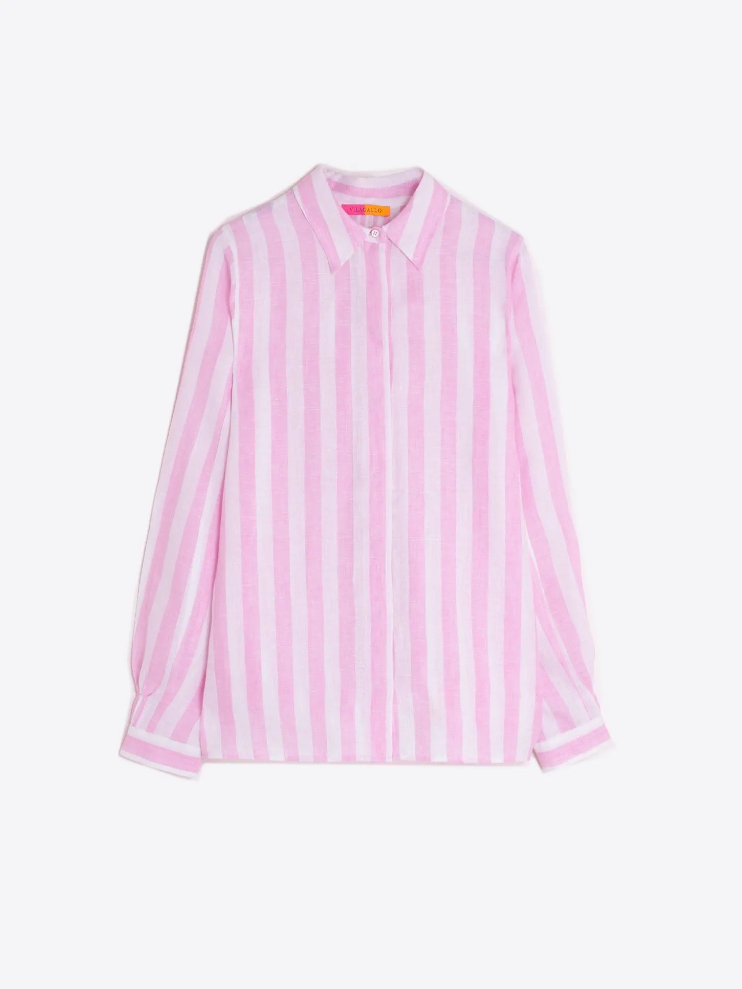 Vilagallo Camisa Lino Rayas Rosas Fashion