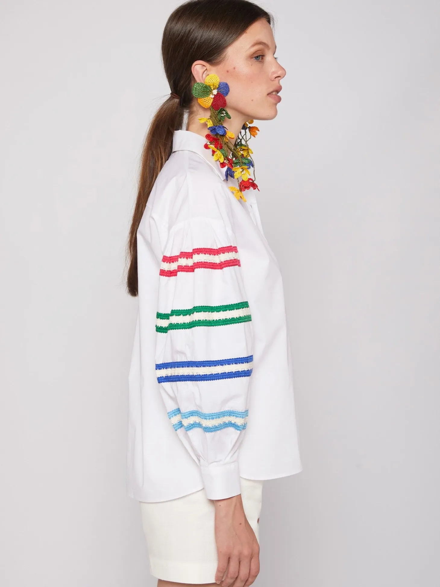 Vilagallo Camisa Mangas Abullonadas Popelin Blanco Store