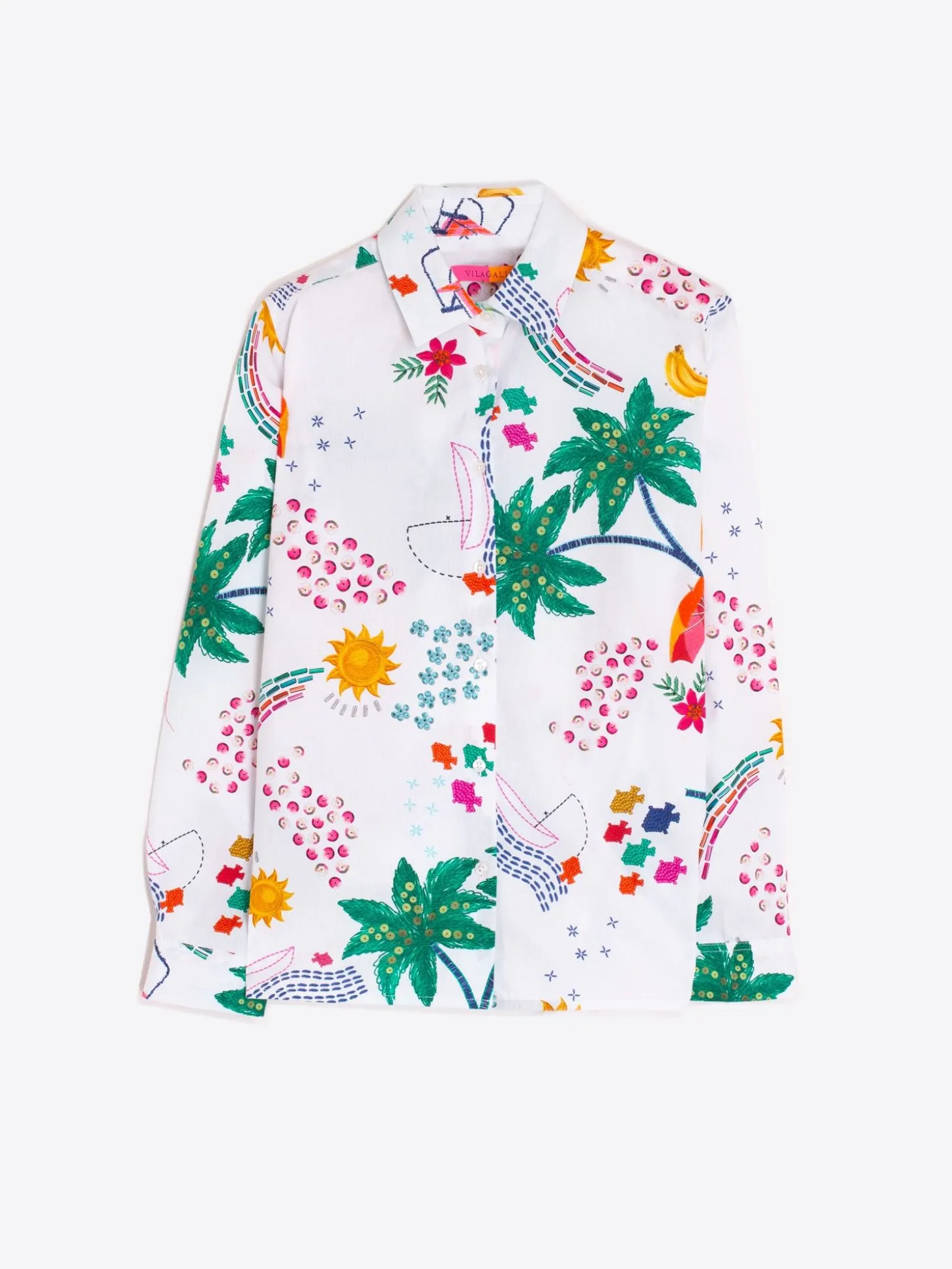 Vilagallo Camisa Popelin Estampado Tropical New