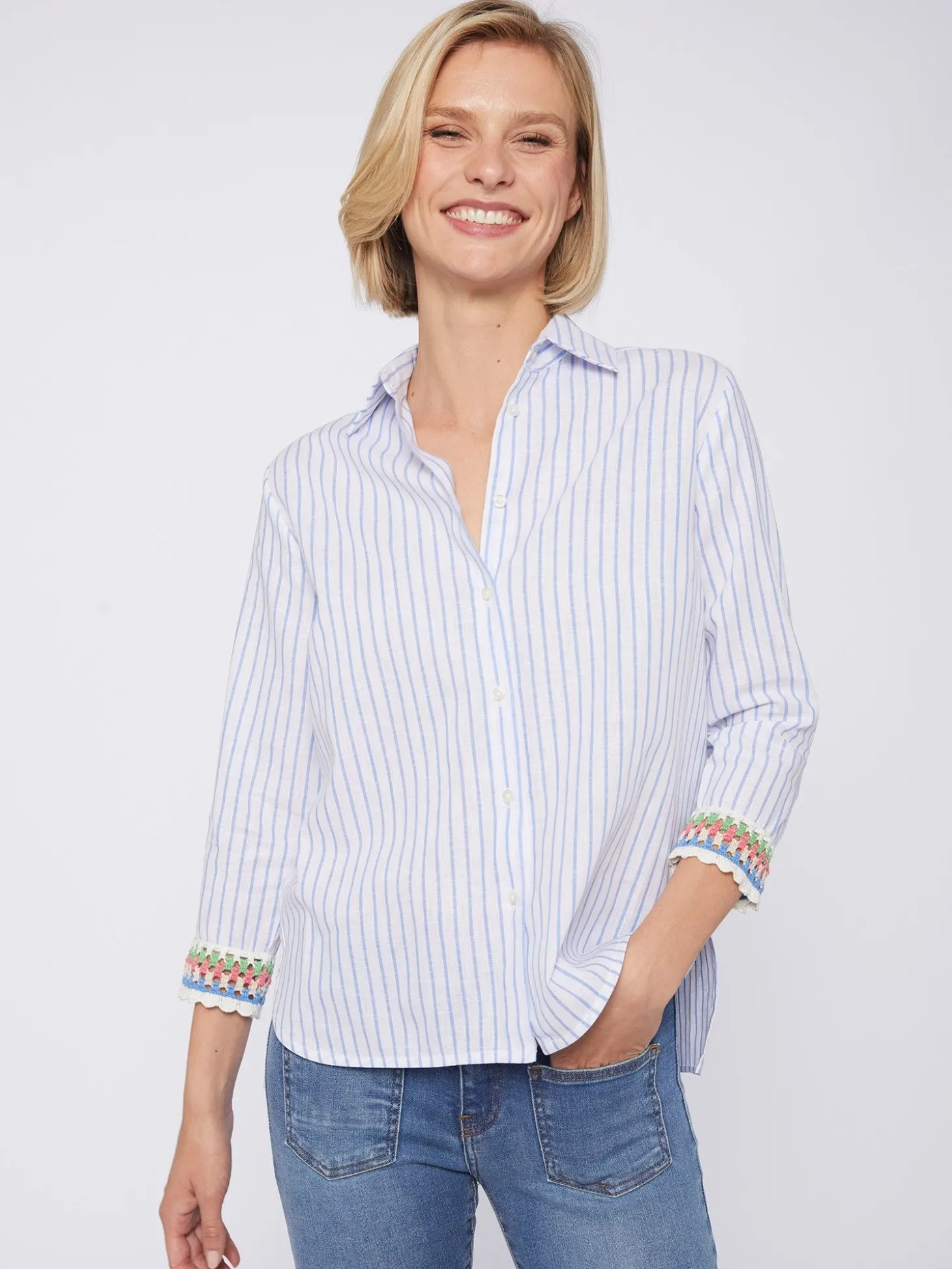 Vilagallo Camisa Rayas Con Lino Pasaman Fashion