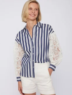 Vilagallo Camisa Rayas Mangas Guipour Discount