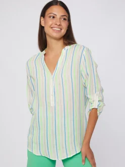Vilagallo Camisa Rayas Neon Azul Verde Best Sale