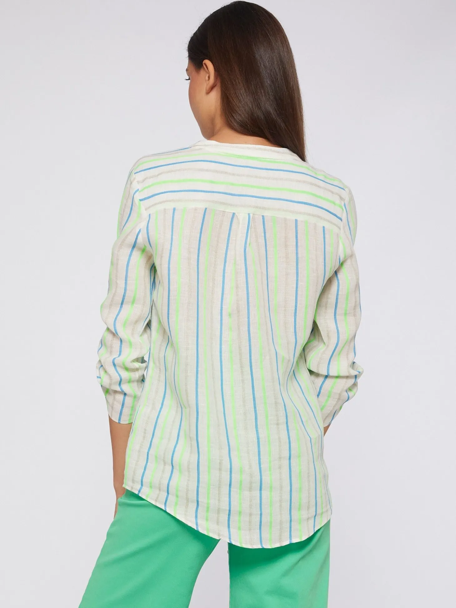 Vilagallo Camisa Rayas Neon Azul Verde Best Sale