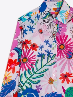 Vilagallo Camisa Sara Maxi Watercolour Flower Flash Sale