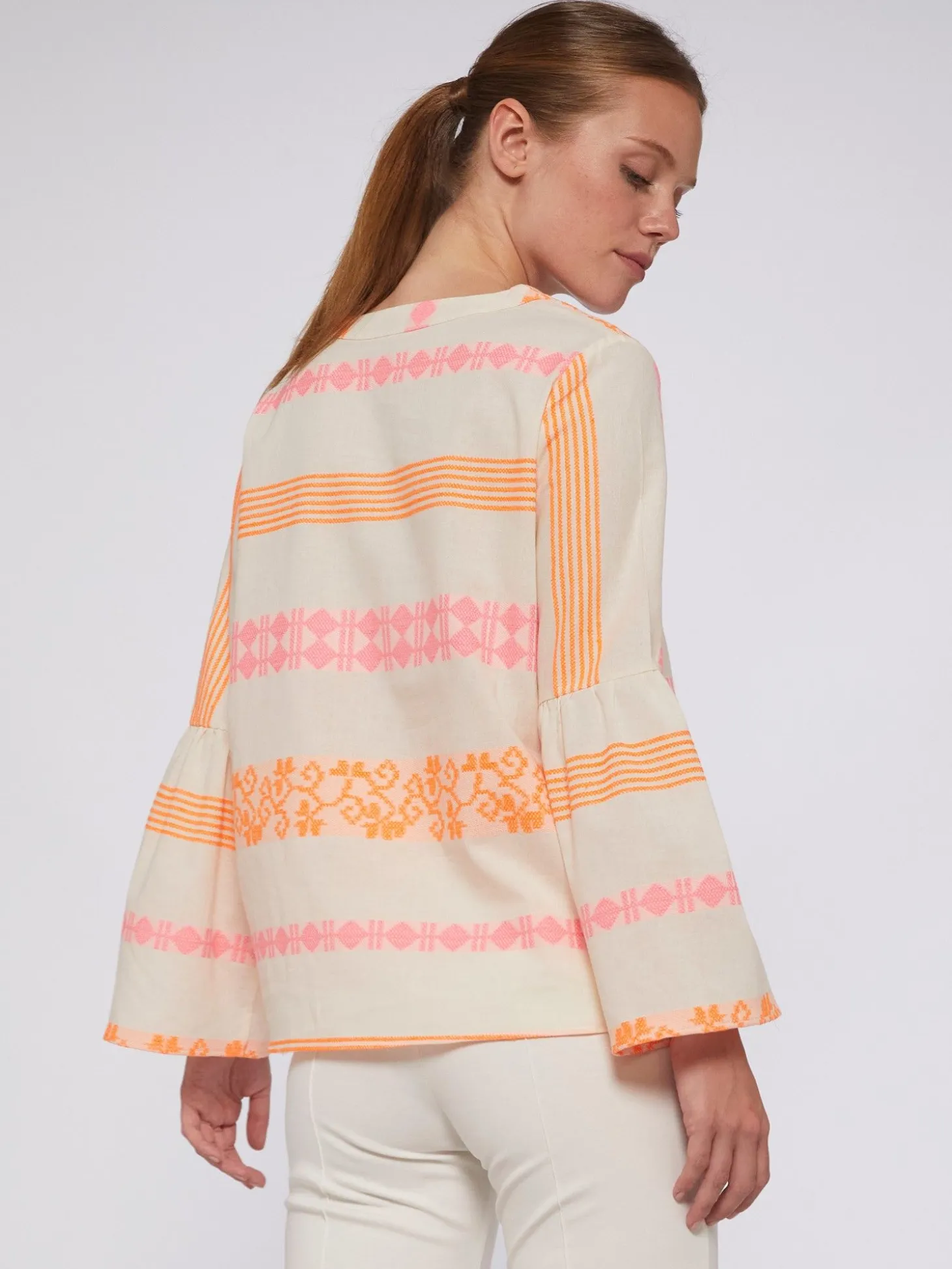 Vilagallo Camisa Volante Manga Jacquard Fluor Store
