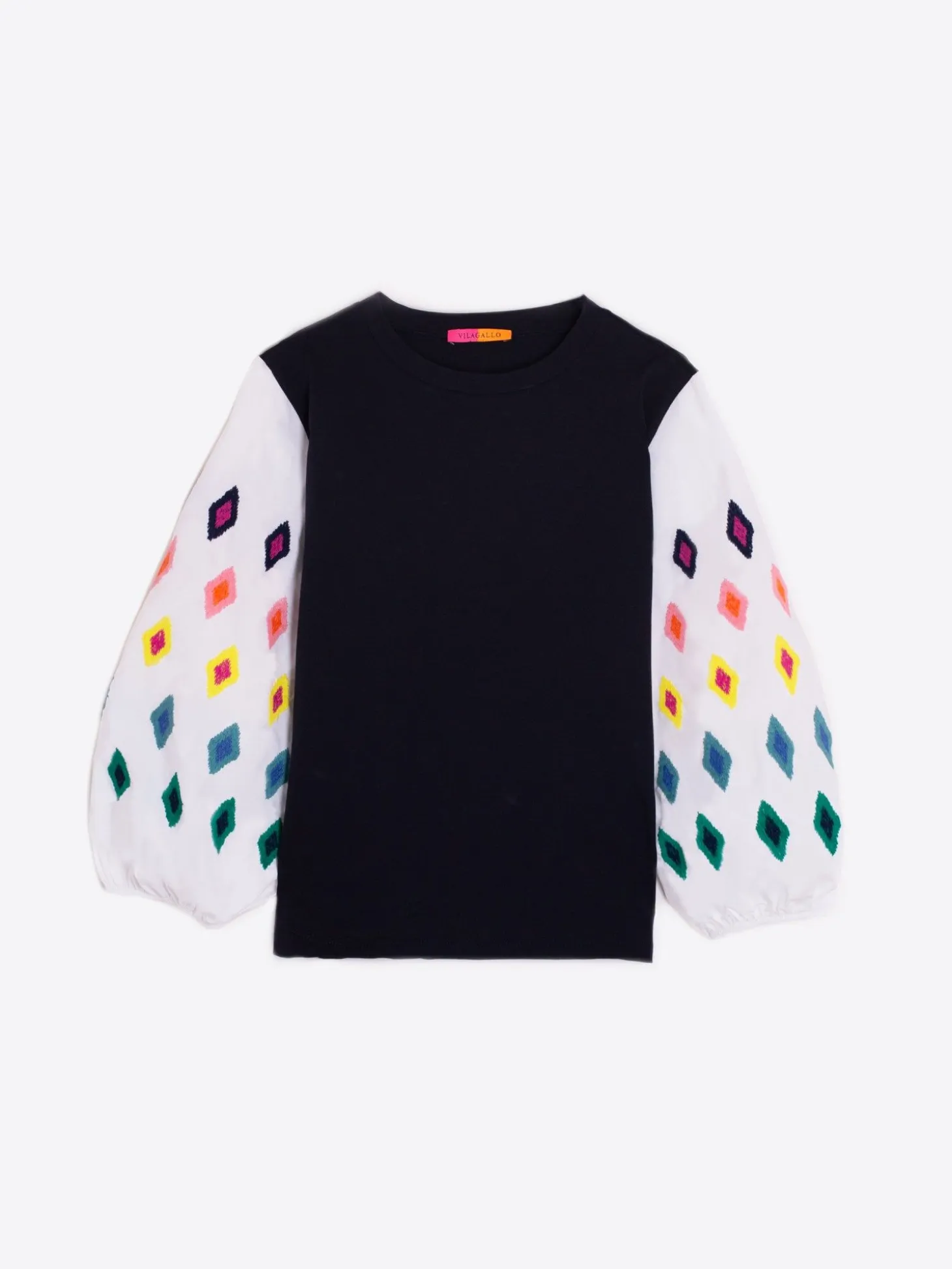 Vilagallo Camiseta Mangas Bordadas Ikat Clearance