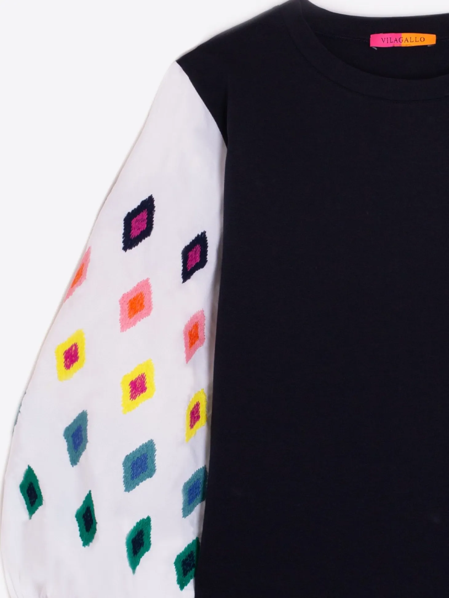 Vilagallo Camiseta Mangas Bordadas Ikat Clearance