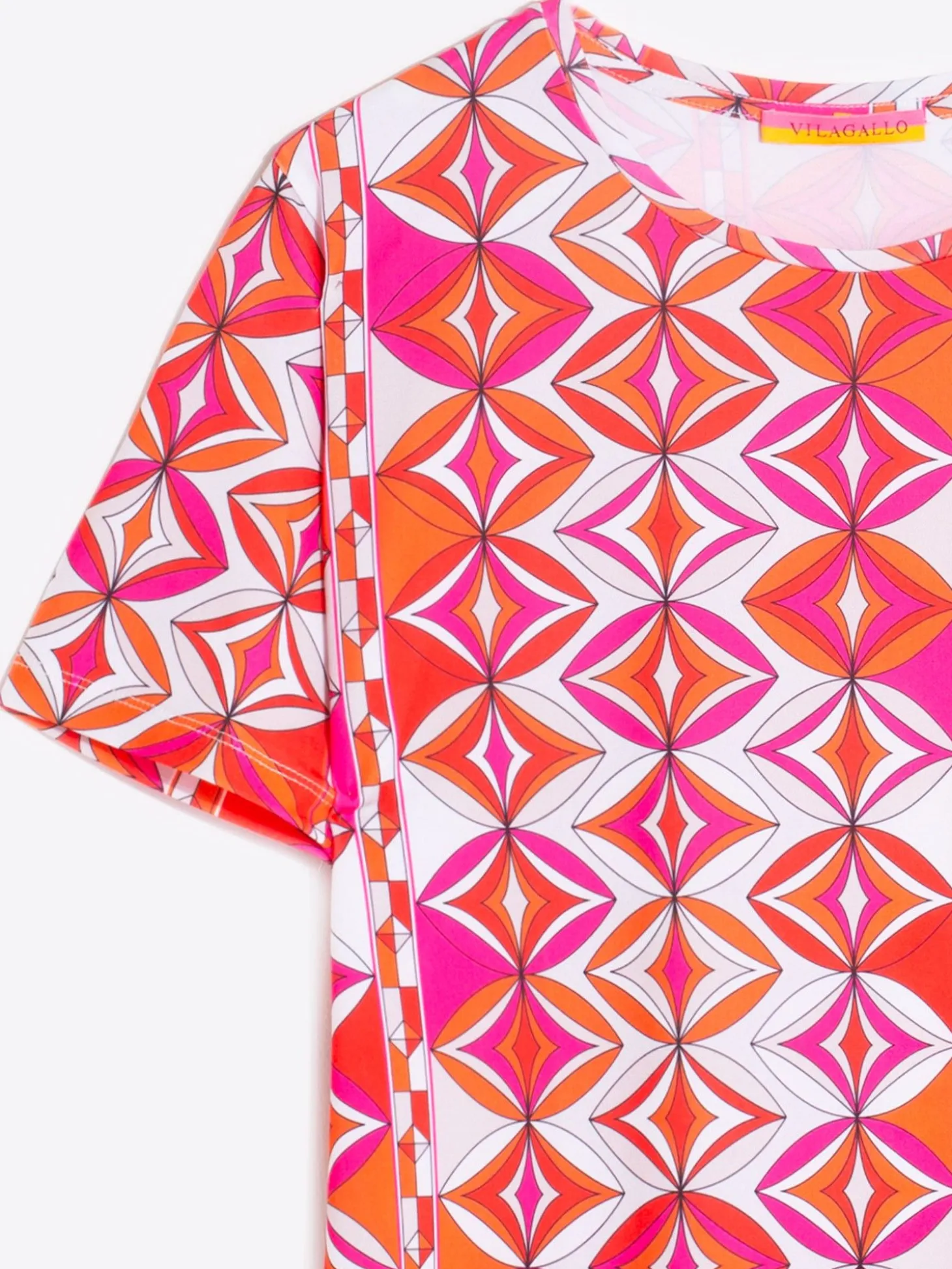 Vilagallo Camiseta Punto Estampado Geometrico Rosa Best