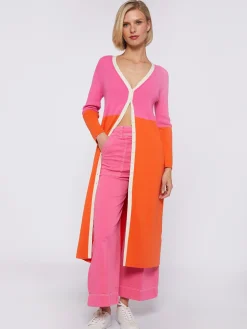 Vilagallo Cardigan Bicolor Rosa Naranja Cheap