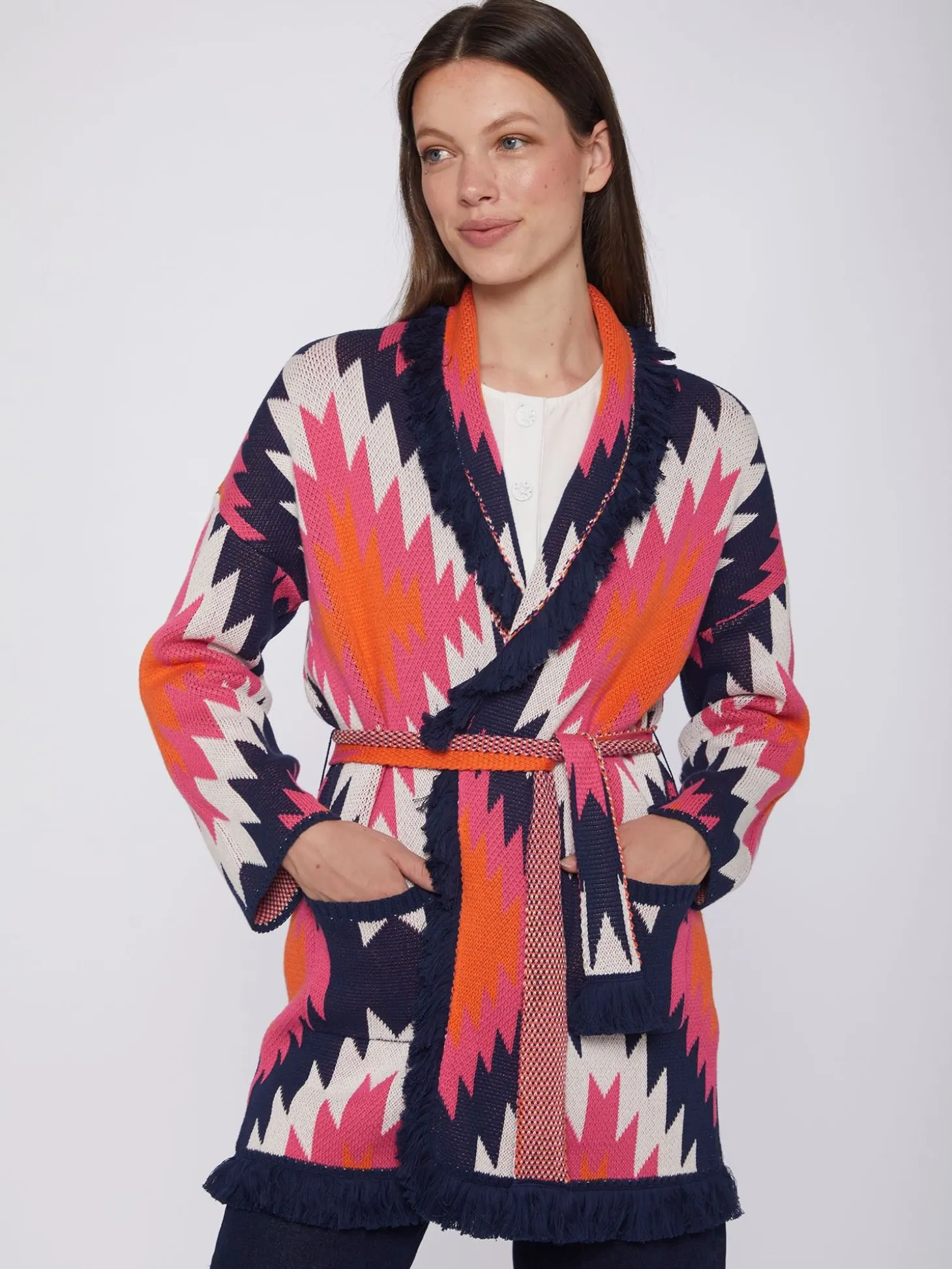 Vilagallo Cardigan Punto Navajo Algodon Fashion