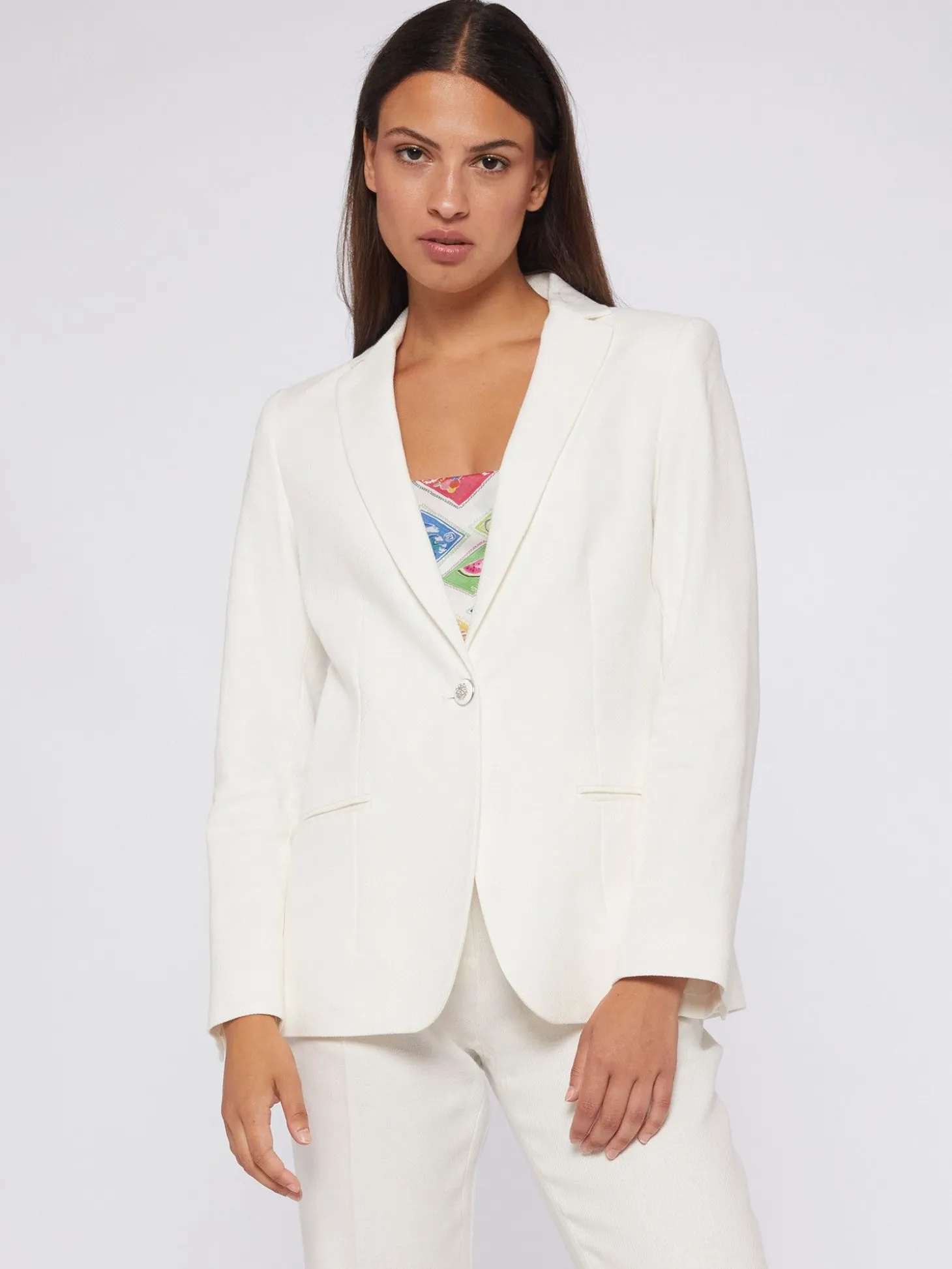 Vilagallo Chaqueta Algodon Lino Blanco Cheap