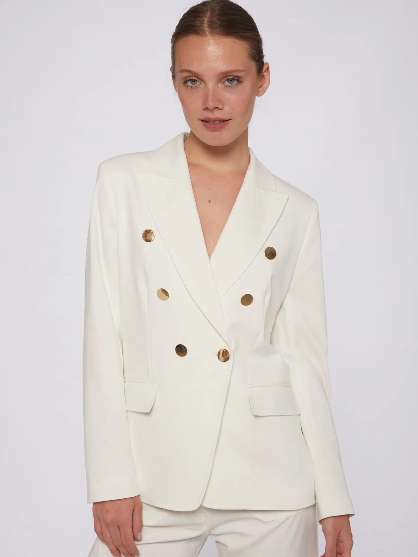 Vilagallo Chaqueta Cruzada Punto Blanco Flash Sale