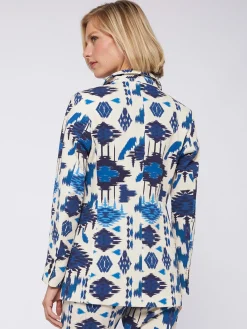Vilagallo Chaqueta Estampado Ikat Azul Shop