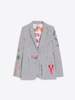 Vilagallo Chaqueta Harlow Emb 500 Rayas Navy Best