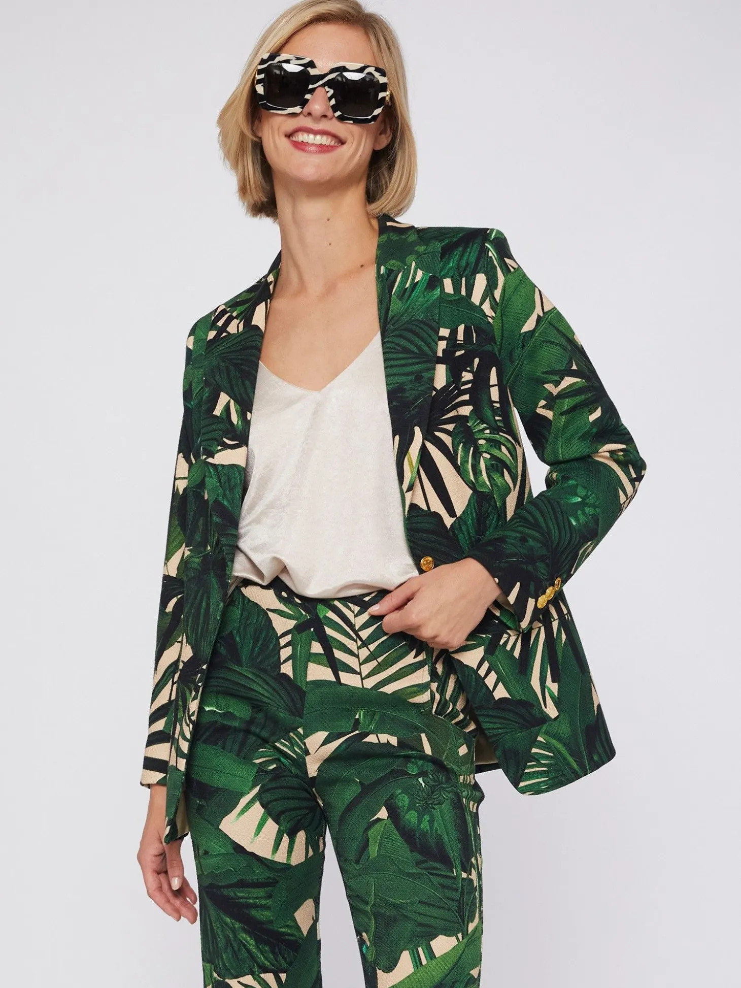 Vilagallo Chaqueta Maxi Tropical Print Fashion