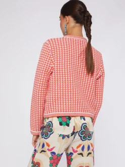 Vilagallo Chaqueta Punto Tweed Rosa Naranja Online