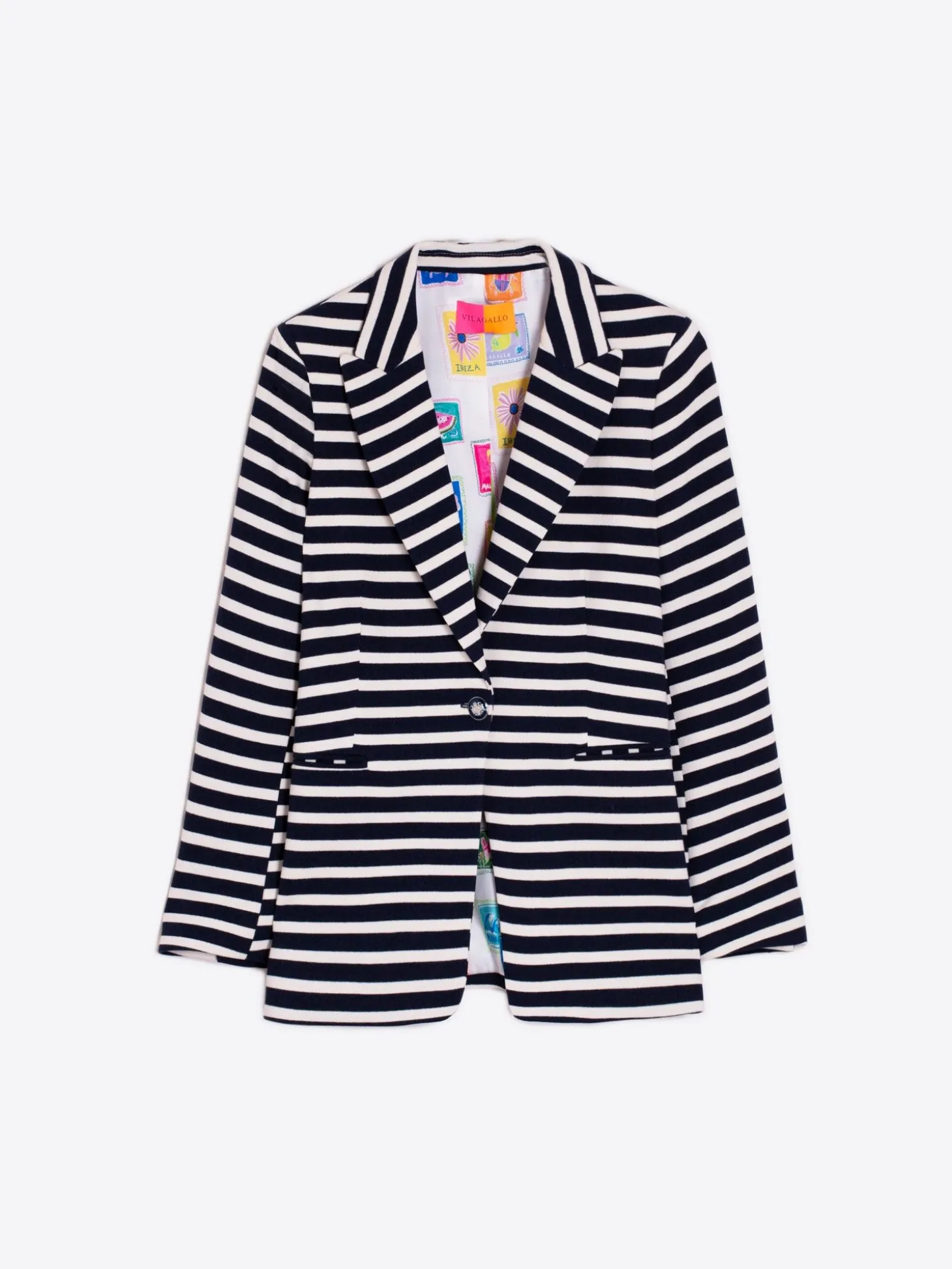 Vilagallo Chaqueta Sophia Blue Stripes Knit Sale