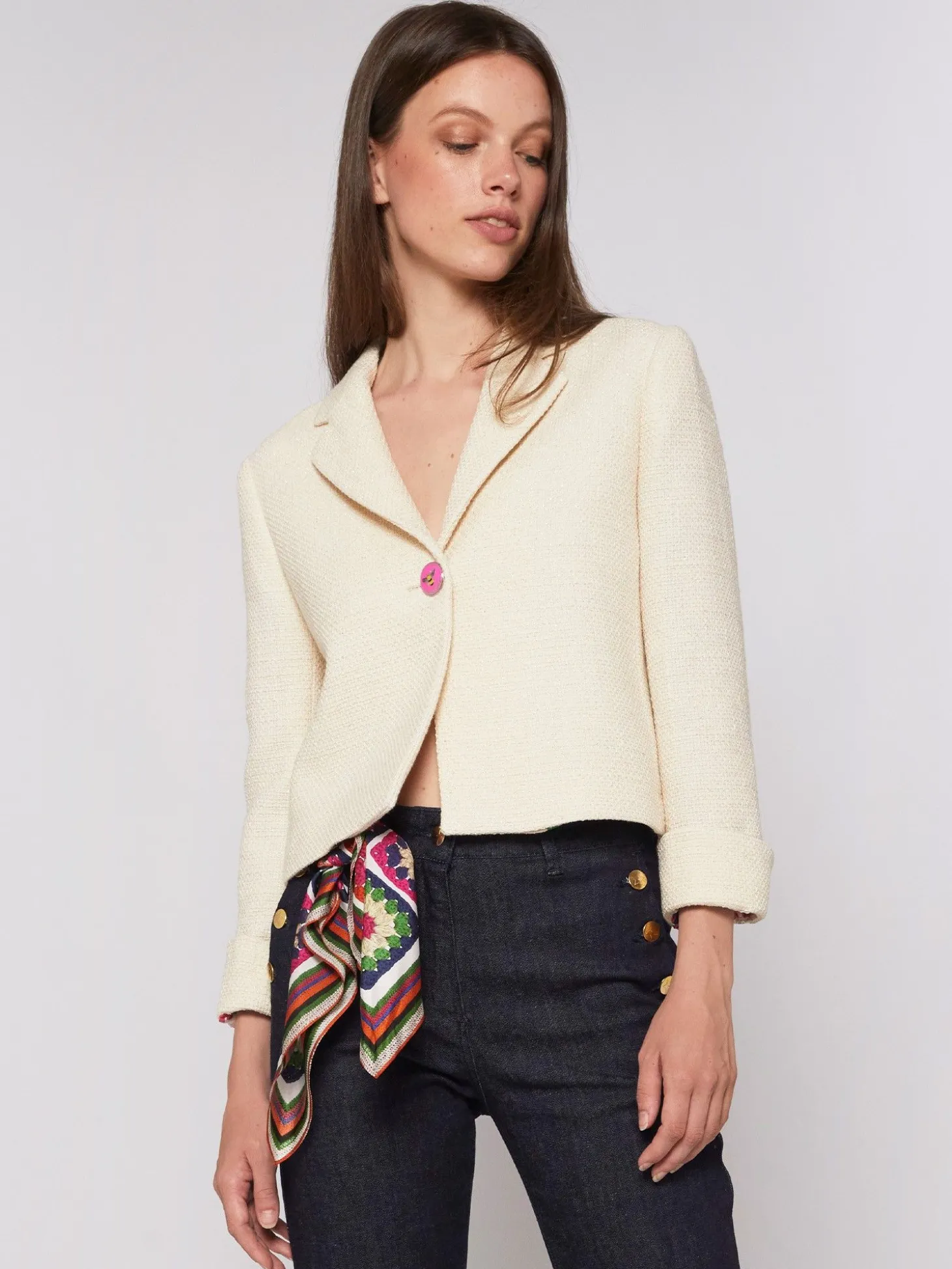 Vilagallo Chaqueta Tweed Crudo Con Lurex Outlet