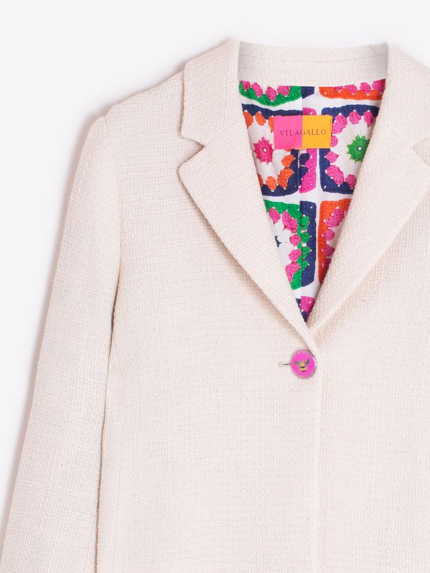 Vilagallo Chaqueta Tweed Crudo Con Lurex Outlet