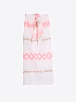 Vilagallo Falda Pareo Voile Jacquard Rosa Camel Cheap