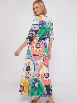 Vilagallo Falda Volantes Algodon Satin Suzani Print Shop