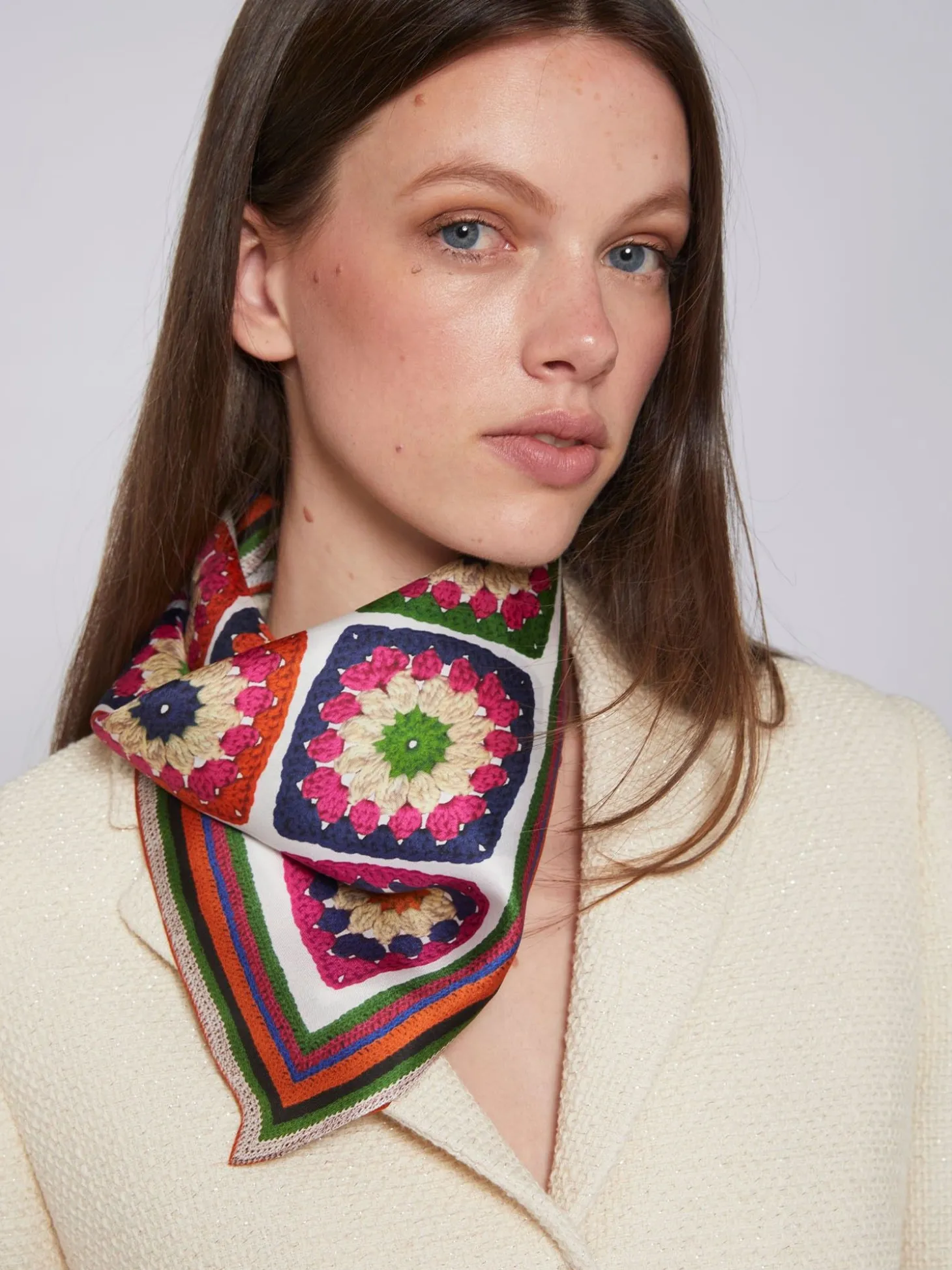 Vilagallo Foulard Seda Crochet 45Cm Outlet