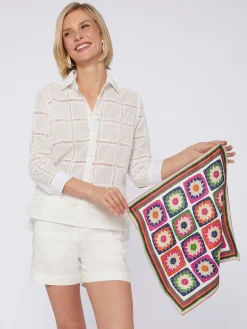 Vilagallo Foulard Seda Crochet 45Cm Outlet