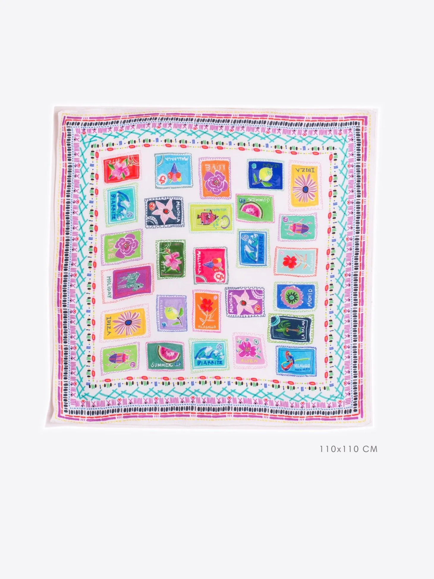 Vilagallo Foulard Seda Sellos 110Cm Sale