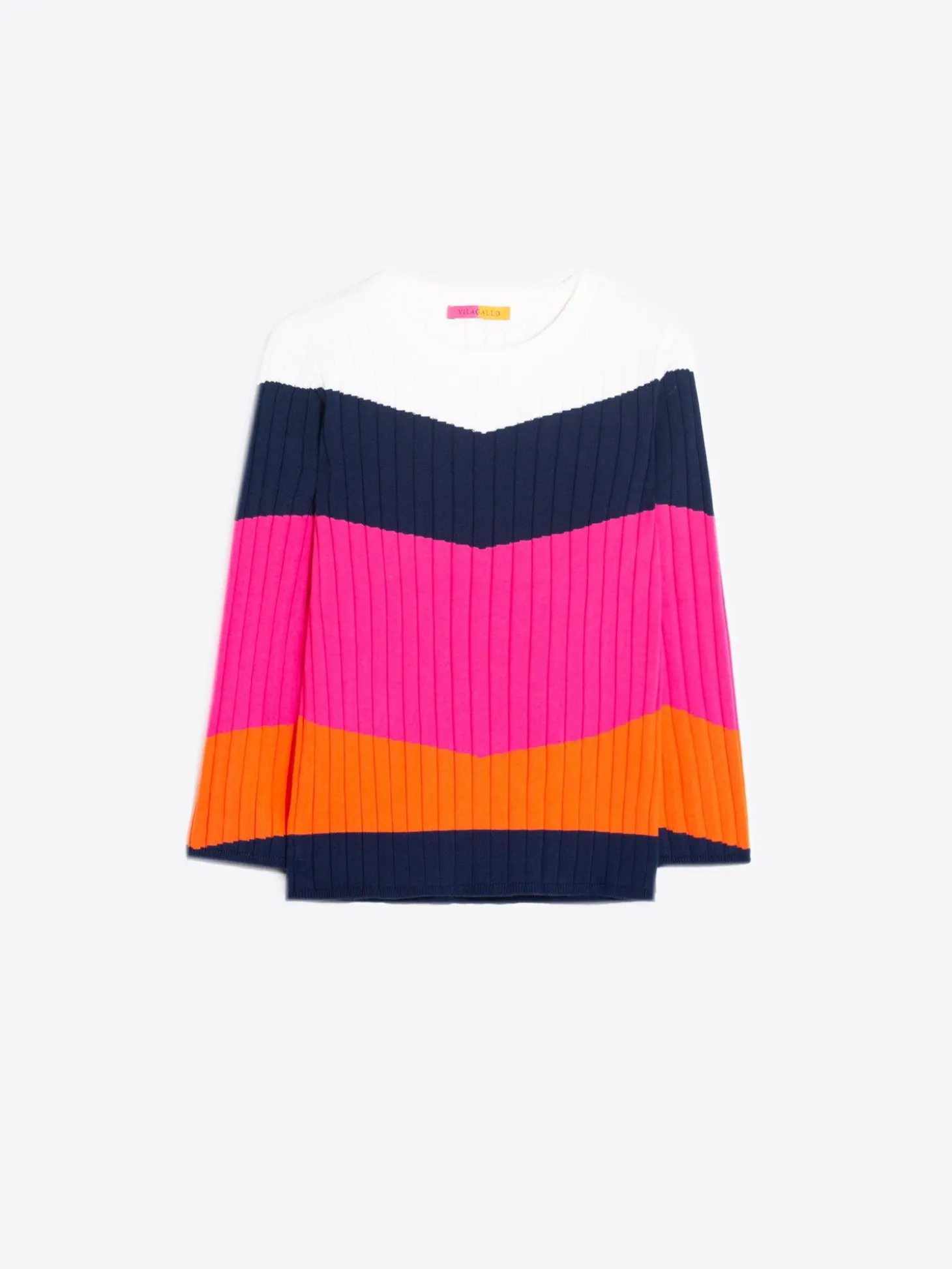 Vilagallo Jersey Punto Canale Colour Block Pink&Orange Flash Sale