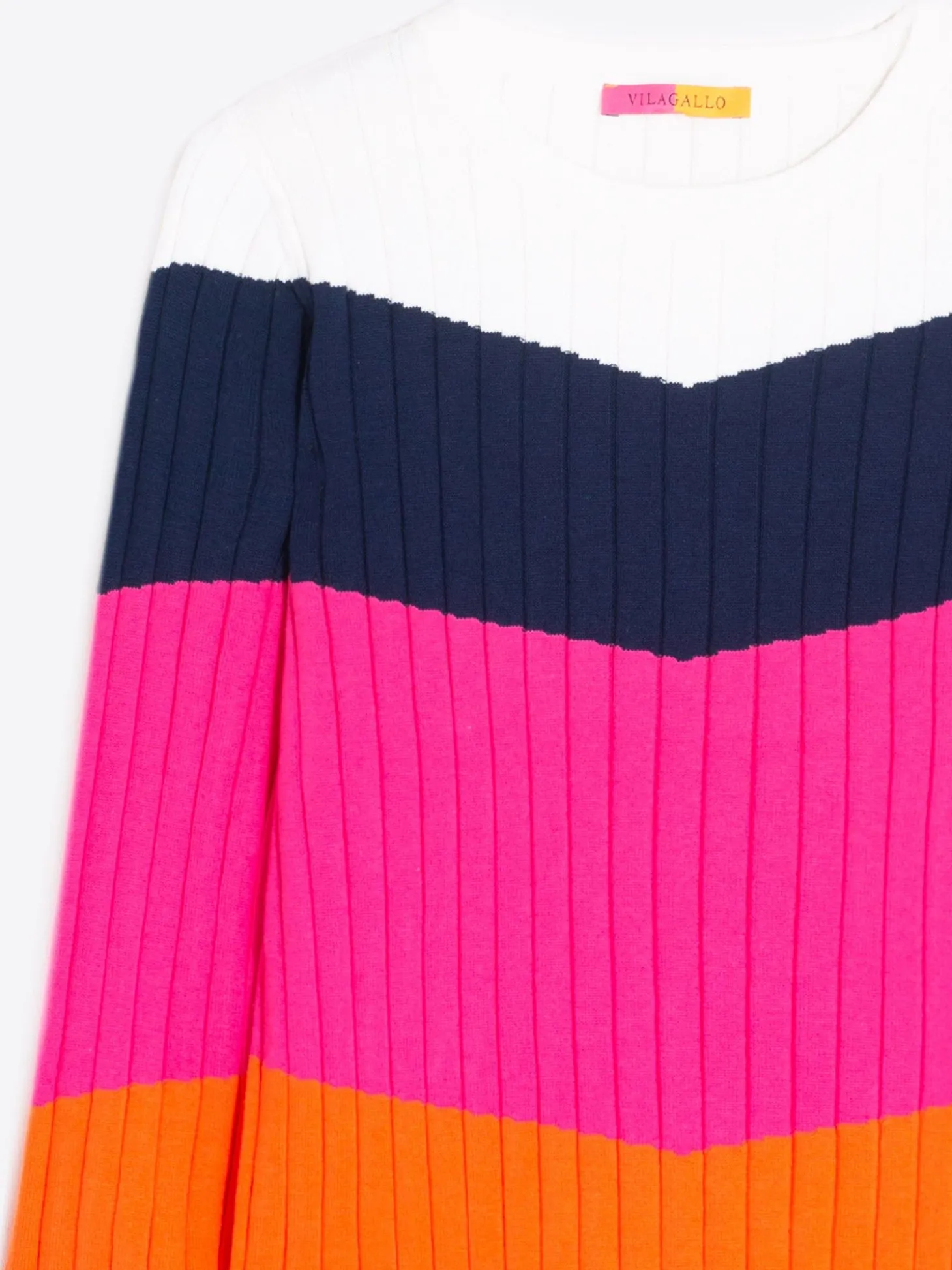 Vilagallo Jersey Punto Canale Colour Block Pink&Orange Flash Sale