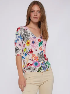 Vilagallo Jersey Punto Estampado Flores Best Sale