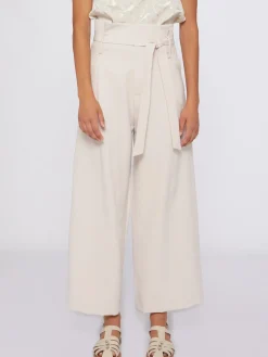 Vilagallo Pantalon Ancho Pinzas Crep Crudo Fashion