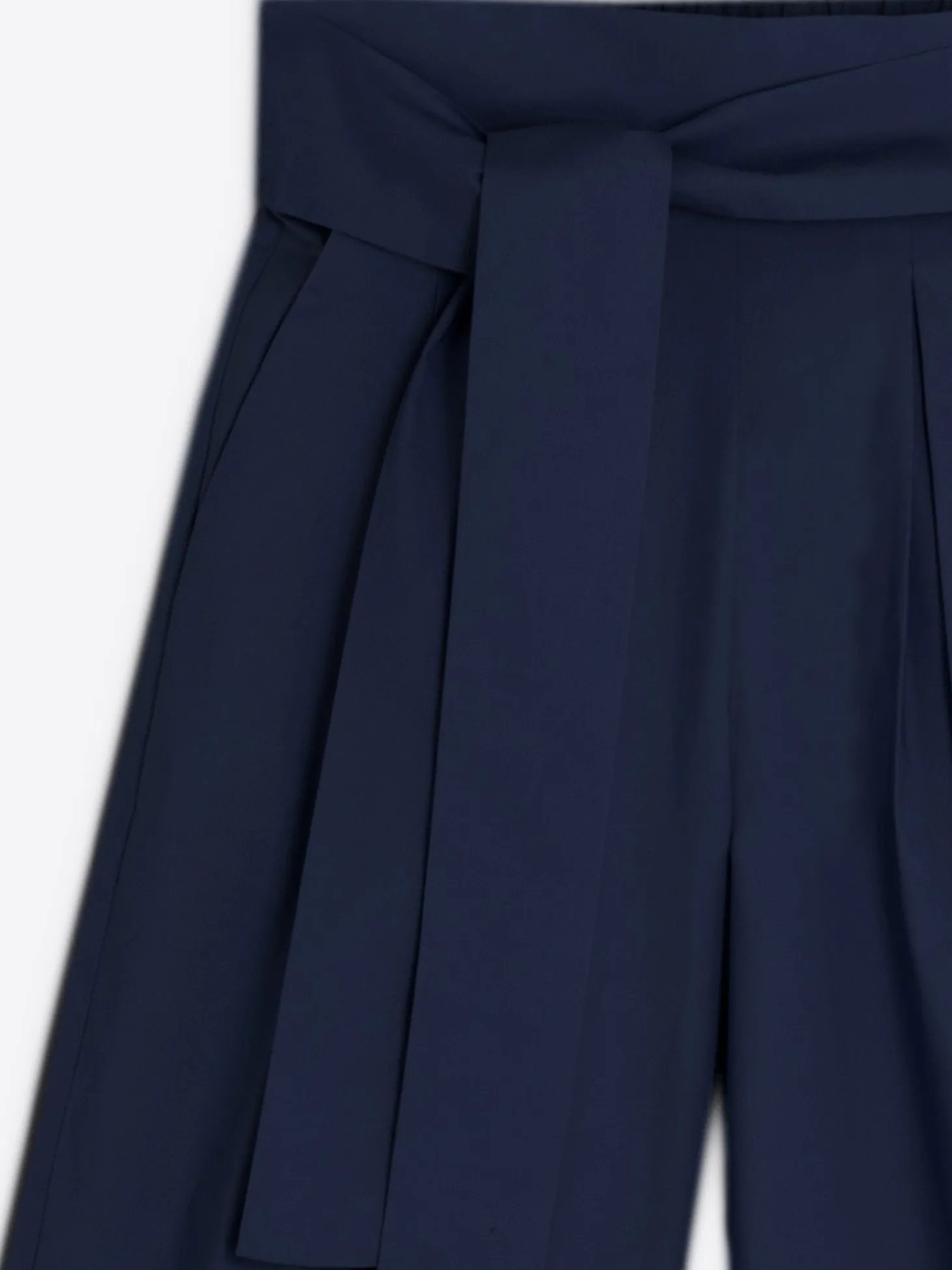 Vilagallo Pantalon Ancho Pinzas Popelin Marino Clearance