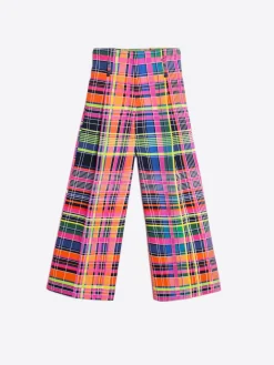 Vilagallo Pantalon Brisa Multicolour Check Gabardi New