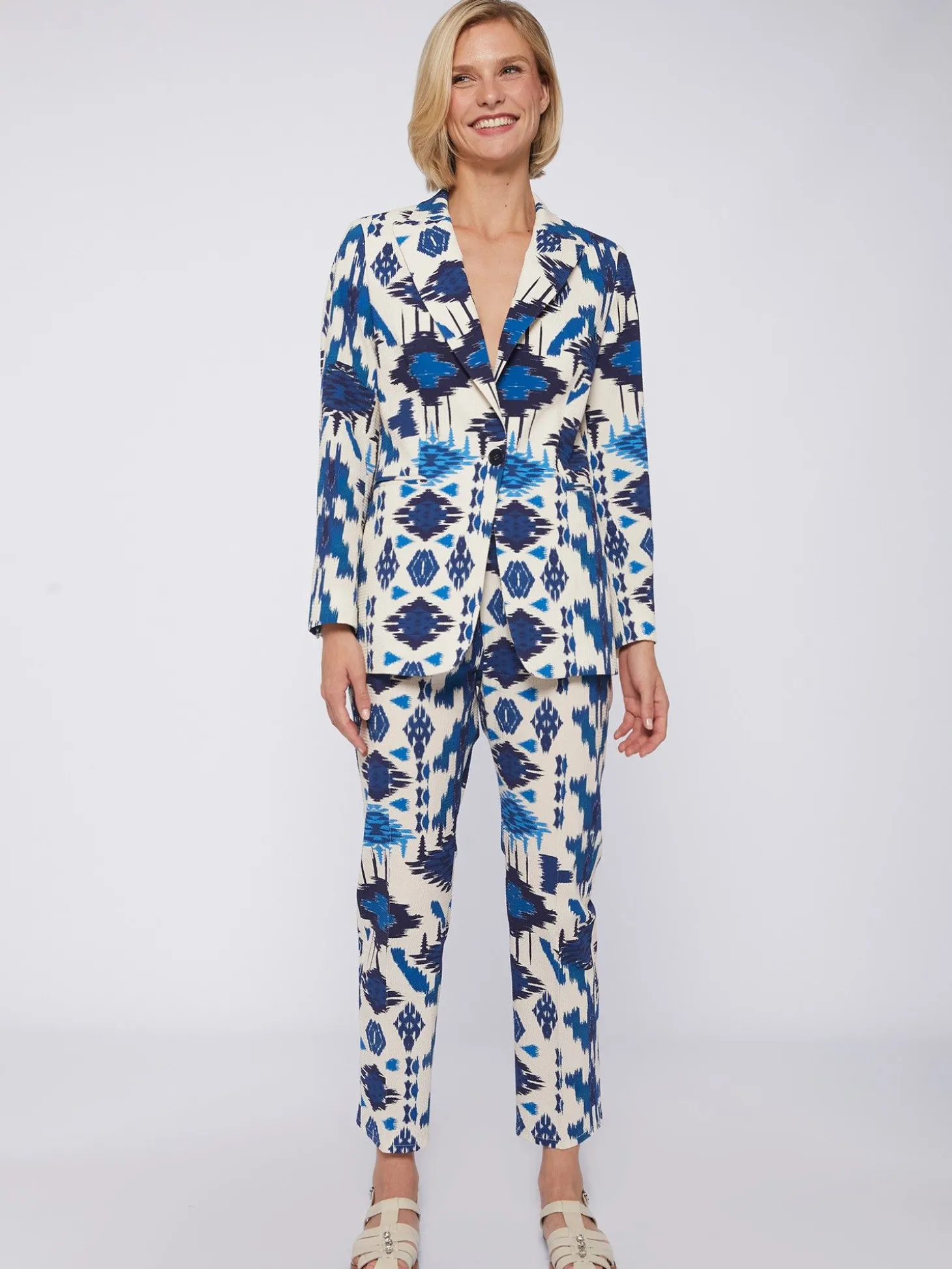 Vilagallo Pantalon Clarise Estampado Ikat Azul Store